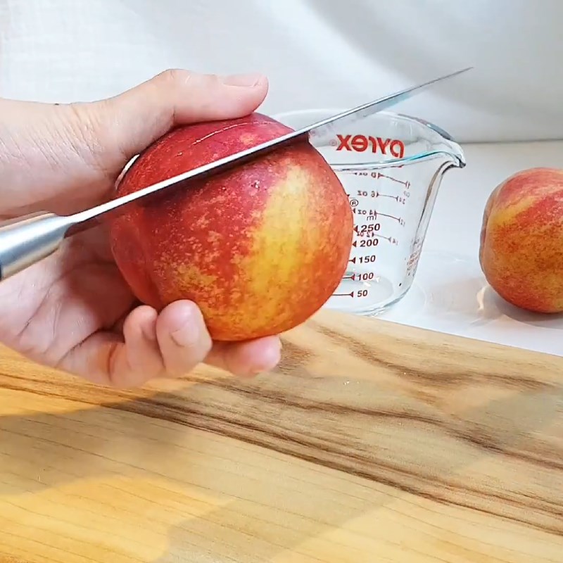 Step 1 Prepare the peaches for Peach Soda