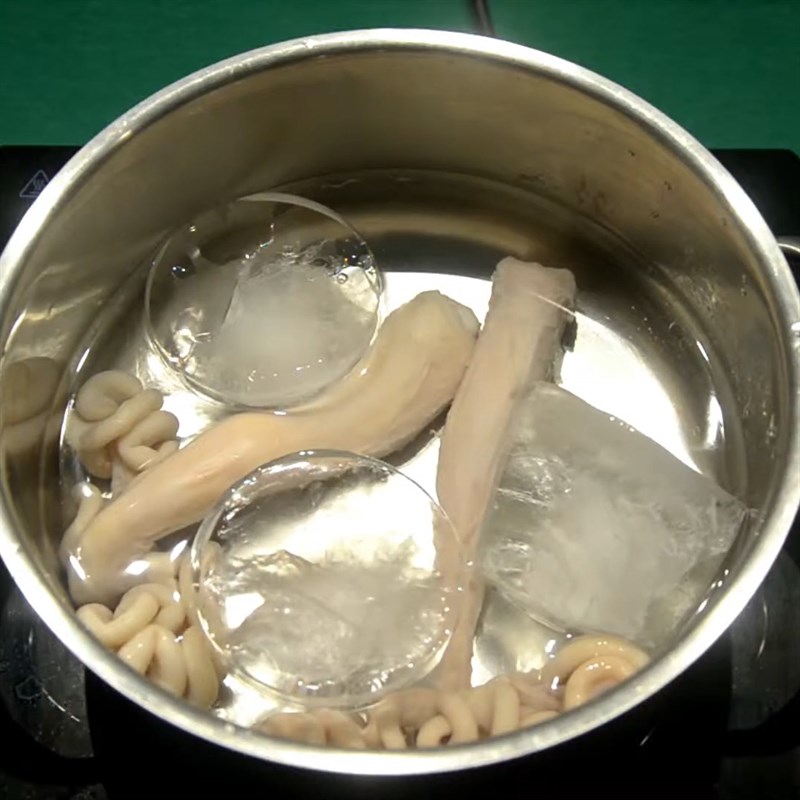 Step 1 Prepping the pork intestines Steamed Pork Intestines with Vietnamese Perilla