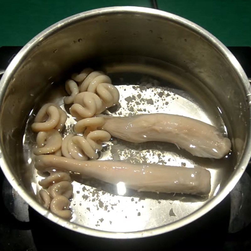 Step 1 Prepping the pork intestines Steamed Pork Intestines with Vietnamese Perilla