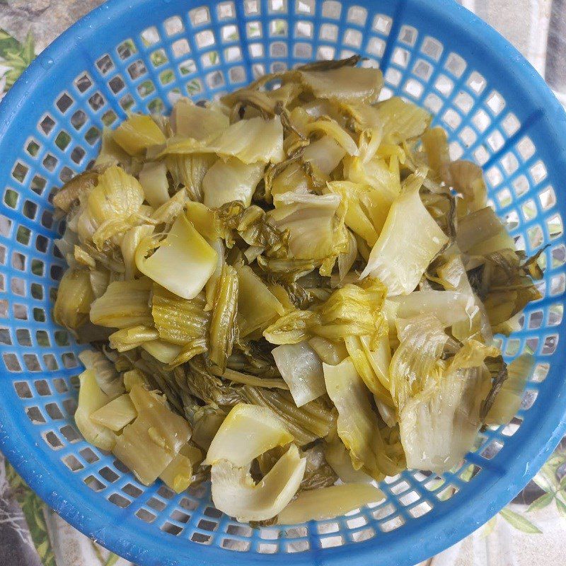 Step 1 Prepare the sour pickled mustard greens Sour pickled mustard greens with garlic and chili