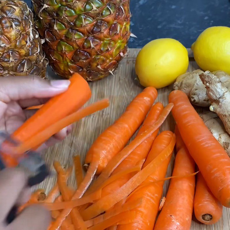 Step 1 Prepare pineapple and carrots for Pineapple Carrot Juice