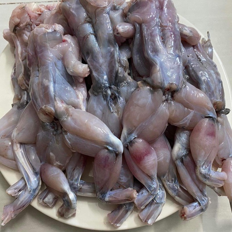 Step 1 Prepare the frog for Frog Hotpot with giang leaves