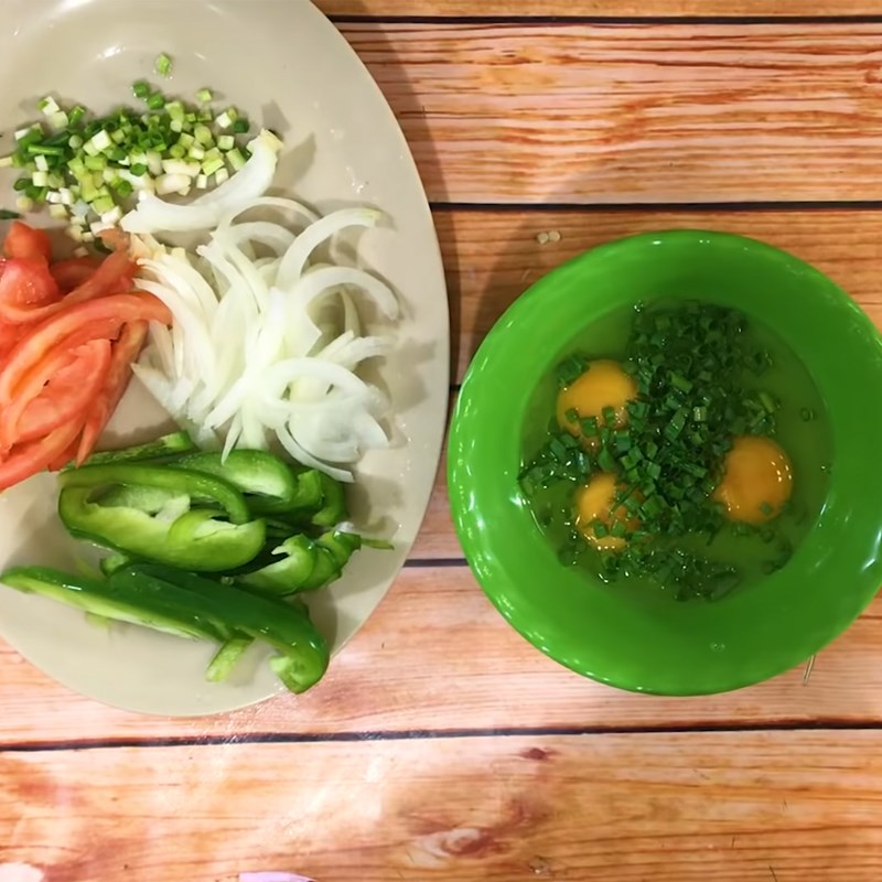 Step 1 Prepare the ingredients for Vegetable Omelette