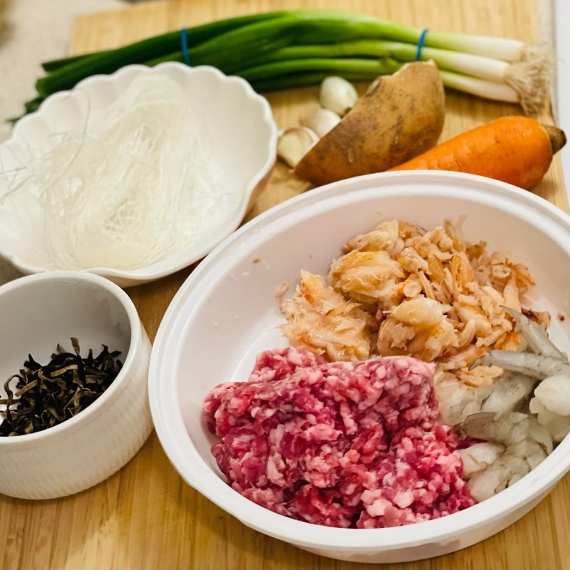 Step 1 Prepare ingredients for Crab Spring Rolls