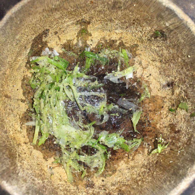 Step 1 Prepare ingredients for water spinach soup with dried shrimp