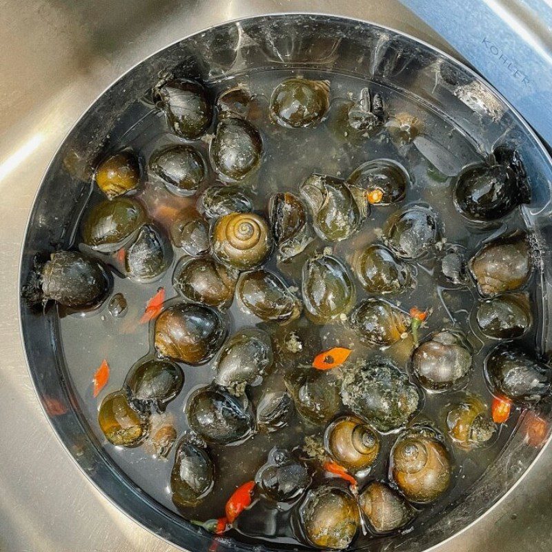 Step 1 Prepare the snail Snail steamed with lemongrass dipped in sweet fish sauce