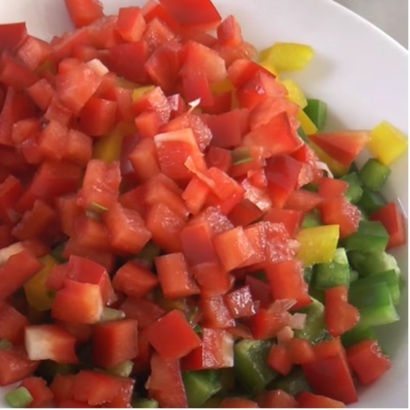 Step 1 Prepare vegetables Korean egg fried rice rolls