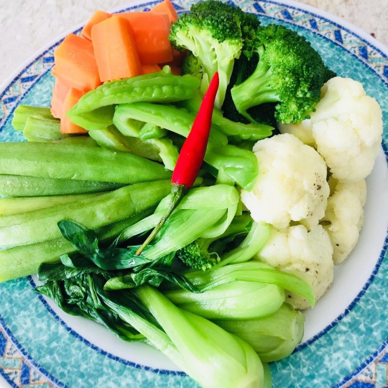 Step 2 Prepare vegetables for kho quet with dried shrimp