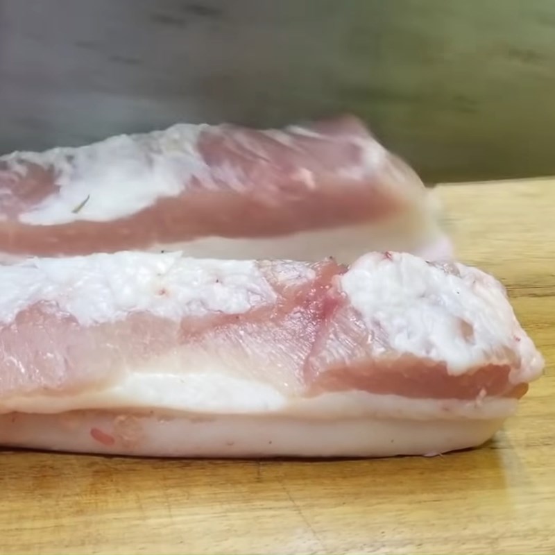 Step 2 Prepare the pork belly Mackerel braised with pork belly and galangal
