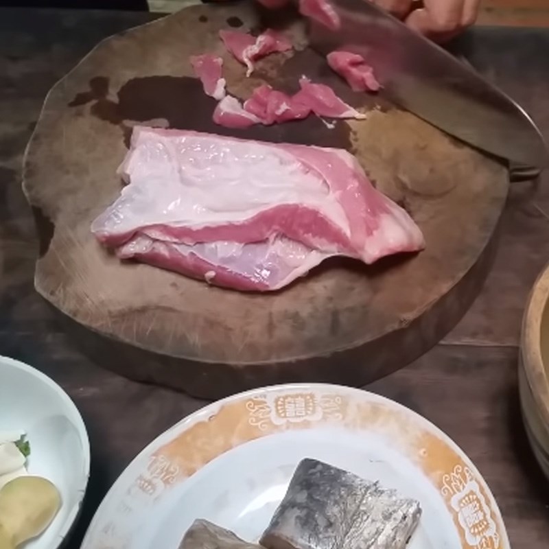 Step 1 Prepare the pork for Salted Fish with Pork