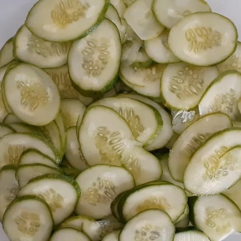 Step 1 Roast and slice cucumber Dried fish cucumber salad
