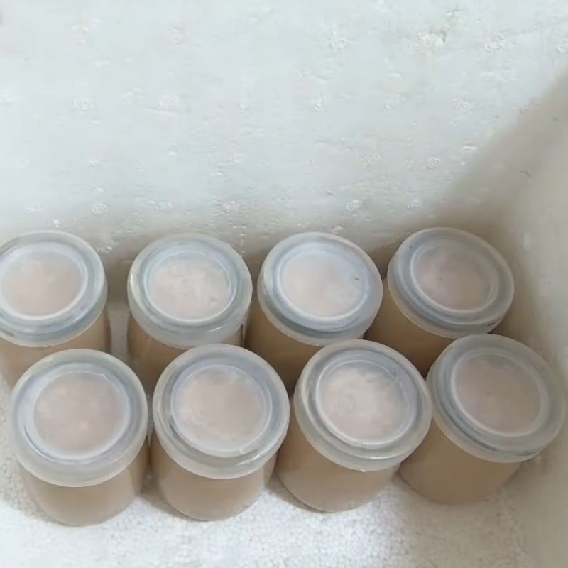 Step 2 Prepare the containers and pour yogurt into the jars Milo yogurt
