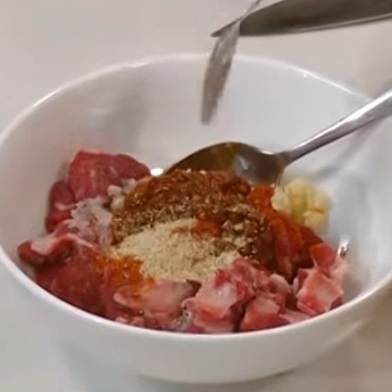 Step 1 Prepare and Marinate the Beef for Satay Beef Hot Pot