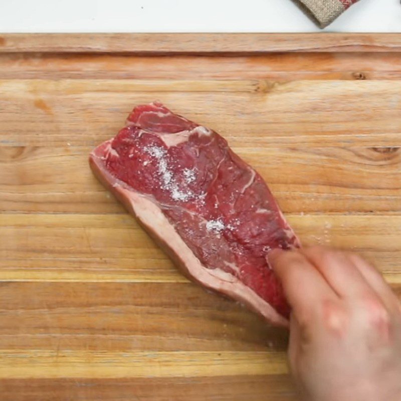 Step 1 Prepare and marinate the beef Grilled Beef and Vegetable Salad