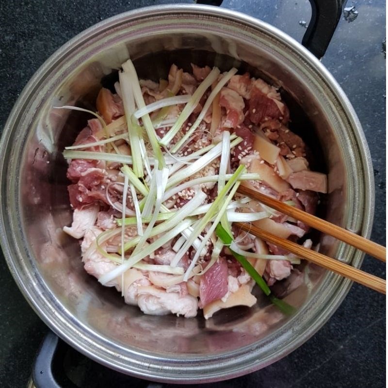Step 1 Prepare and marinate goat meat Dipped Goat Meat