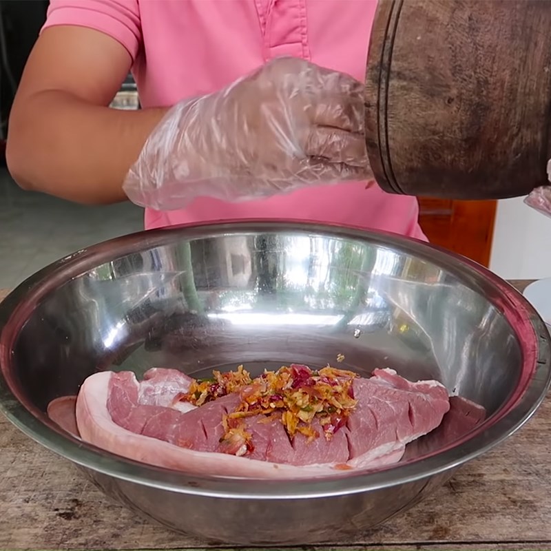 Step 1 Prepare and marinate the pork Grilled Pork in a Fake Dog Meat Style