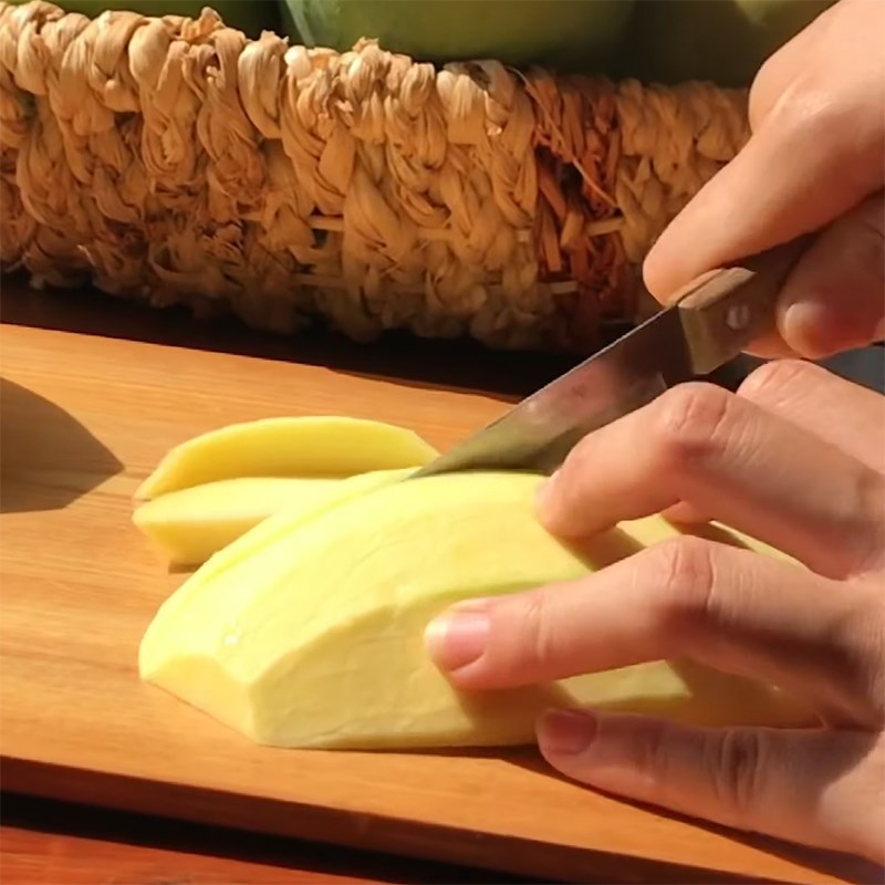 Step 1 Prepare green mango soaked in sugar