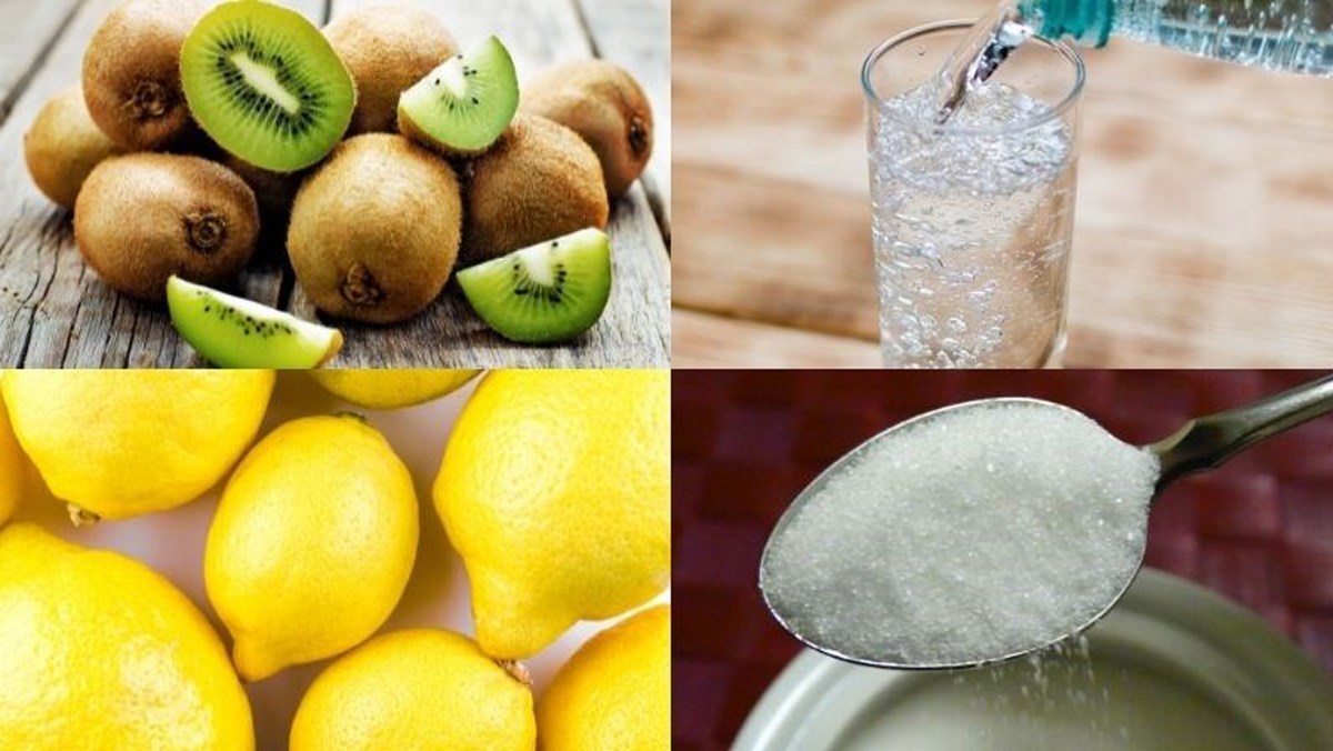 Ingredients for 4 ways to make kiwi soda