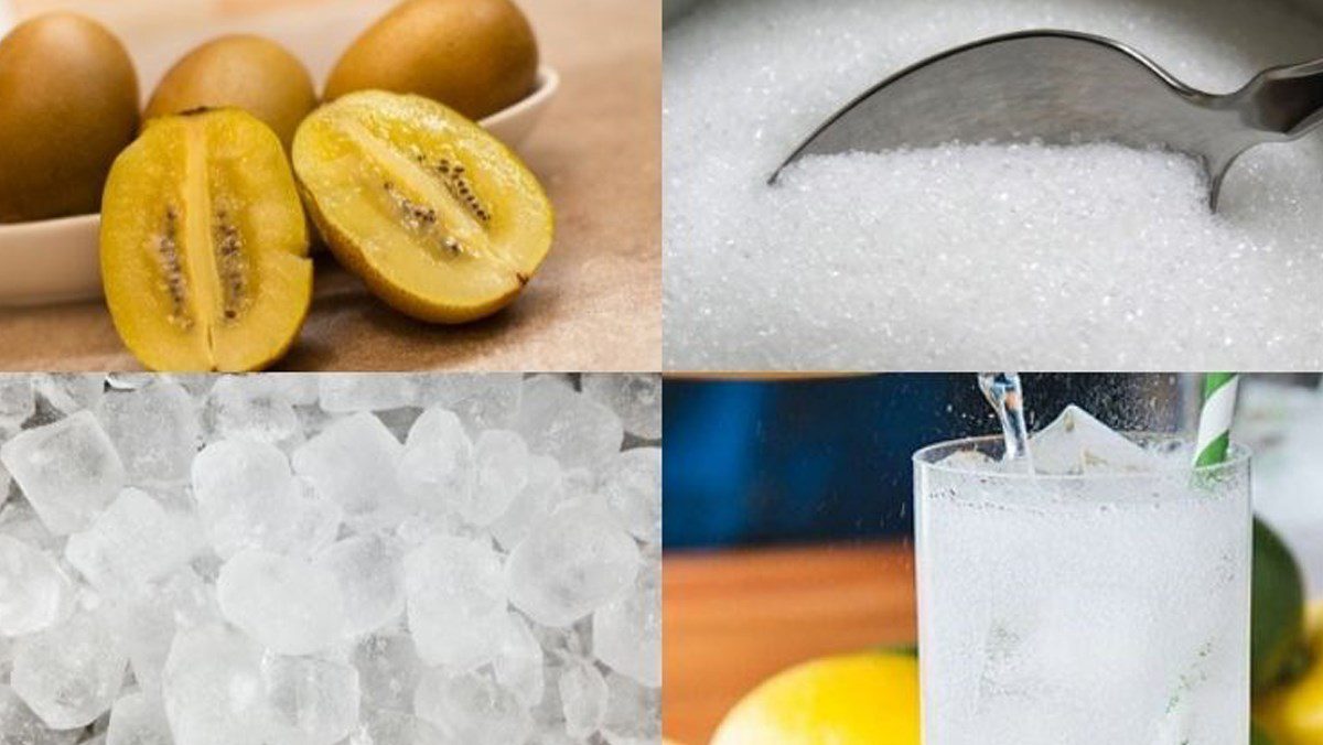 Ingredients for 4 ways to make kiwi soda