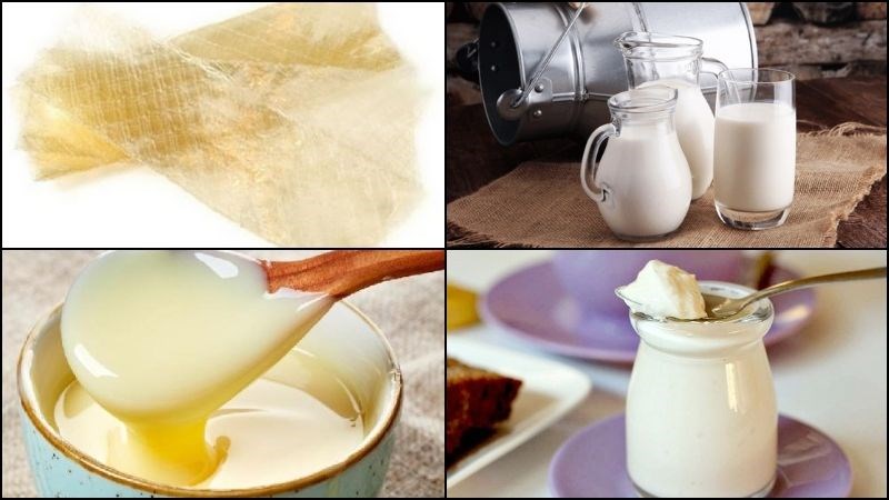 Ingredients for jelly yogurt with gelatin