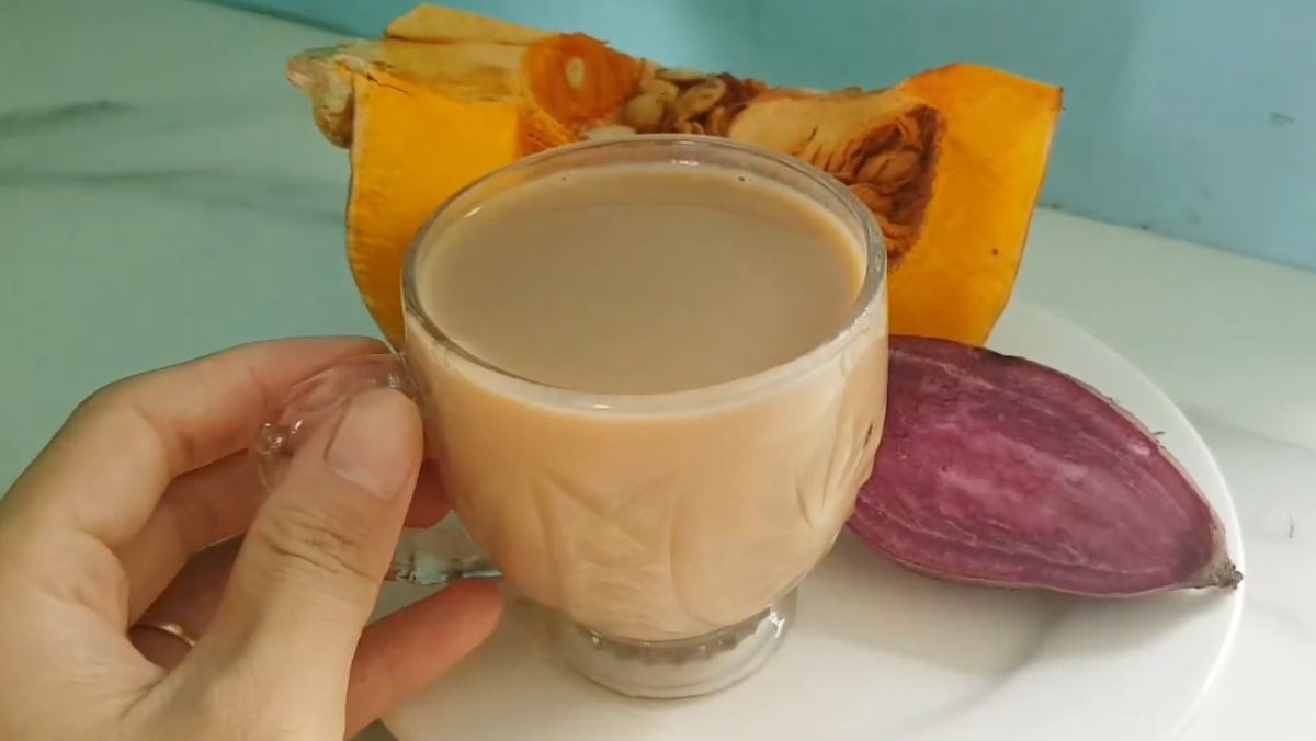 2 ways to cook delicious and nutritious sweet potato and pumpkin milk 11 Purple Sweet Potato Pumpkin Milk