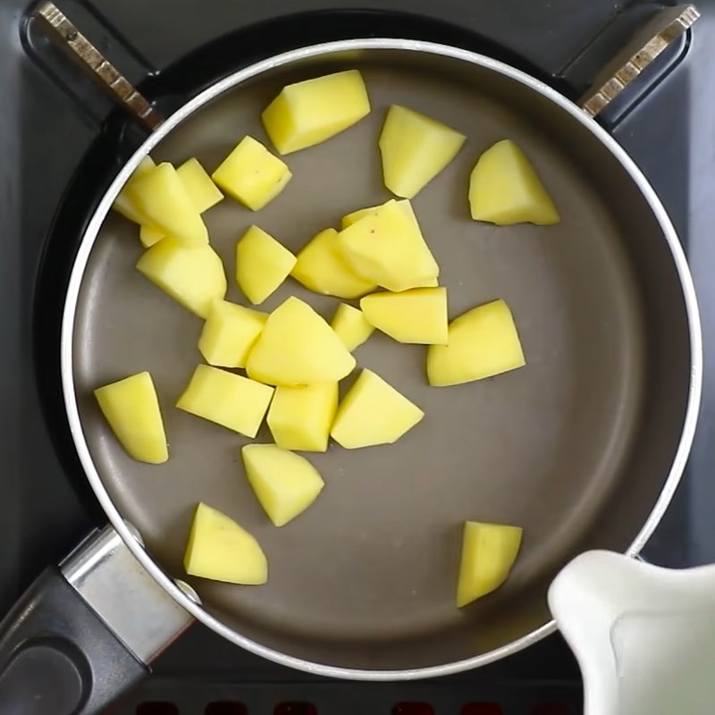 Step 2 Cooking and Blending Potatoes Shrimp Broccoli Soup