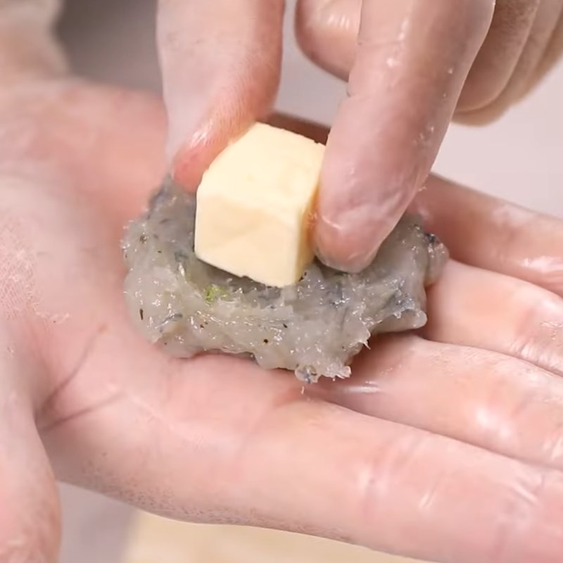 Step 2 Shape the shrimp balls Cheese shrimp ball soup