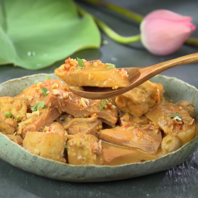 Step 4 Finished product of young jackfruit braised with red sauce