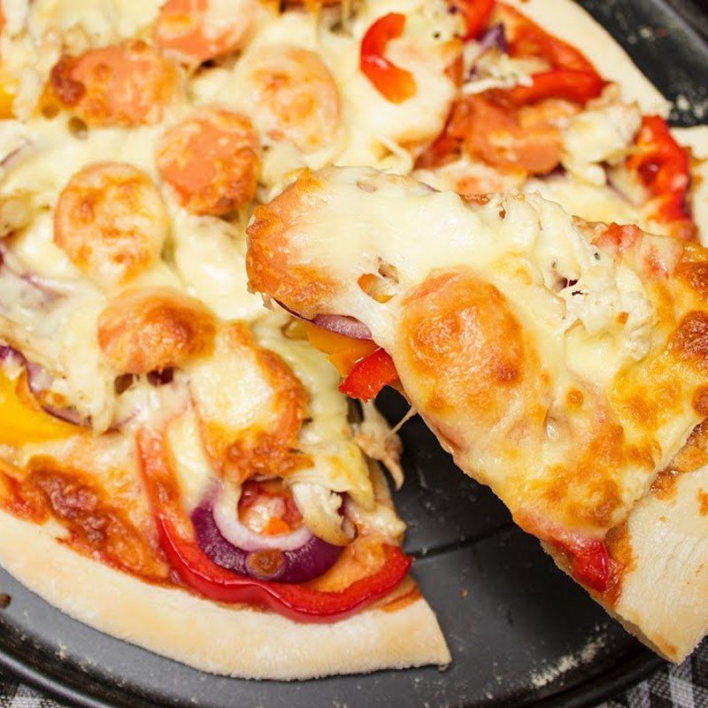 Step 6 Final product chicken cheese pizza