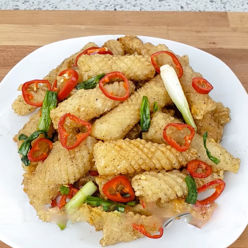 Step 6 Final product Crispy fried squid with fish sauce using an air fryer