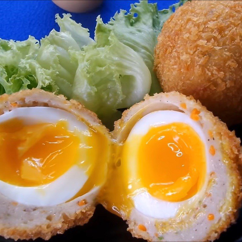 Step 6 Final Product Fish cake wrapped in soft-boiled egg