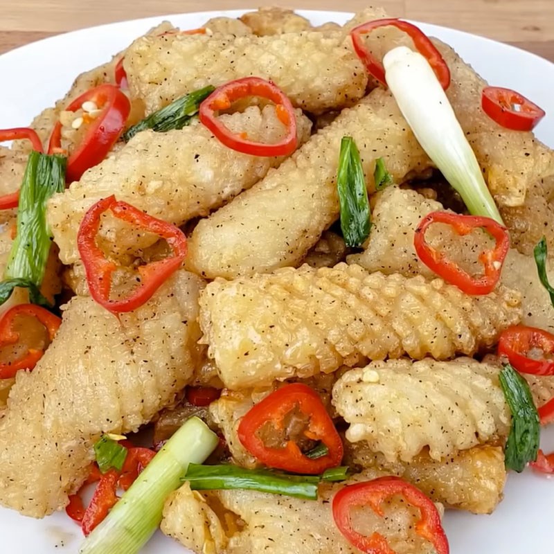 Step 6 Final product Crispy fried squid with fish sauce using an air fryer
