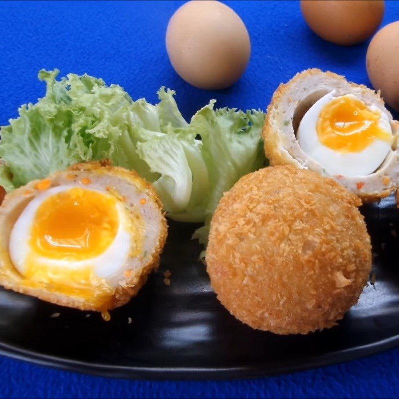 Step 6 Final Product Fish cake wrapped in soft-boiled egg