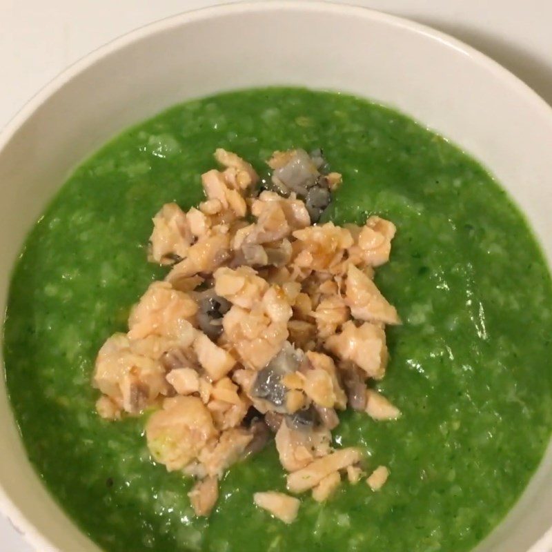 Step 5 Final product Salmon porridge with spinach