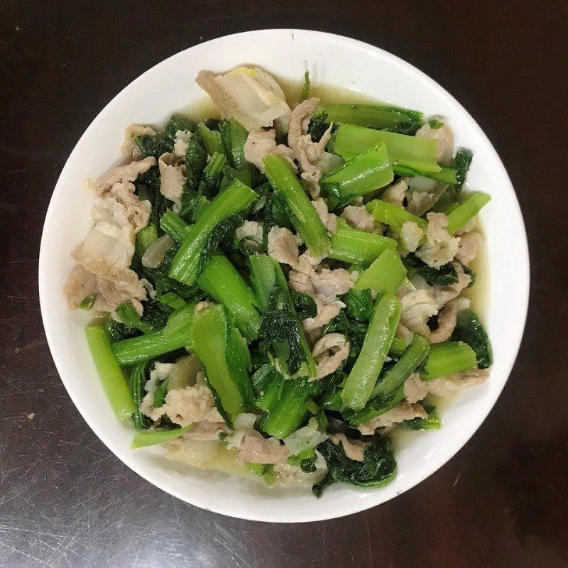 Step 4 Final Product Stir-fried mustard greens with pork