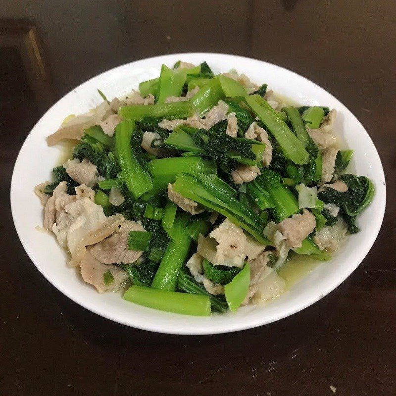 Step 4 Final Product Stir-fried mustard greens with pork