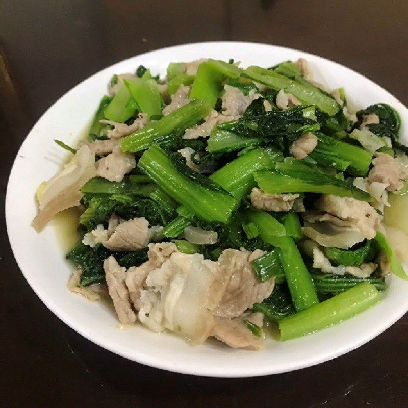 Step 4 Final Product Stir-fried mustard greens with pork