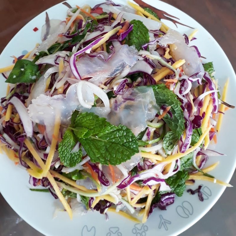 Step 4 Final product for Green Mango Jellyfish Salad