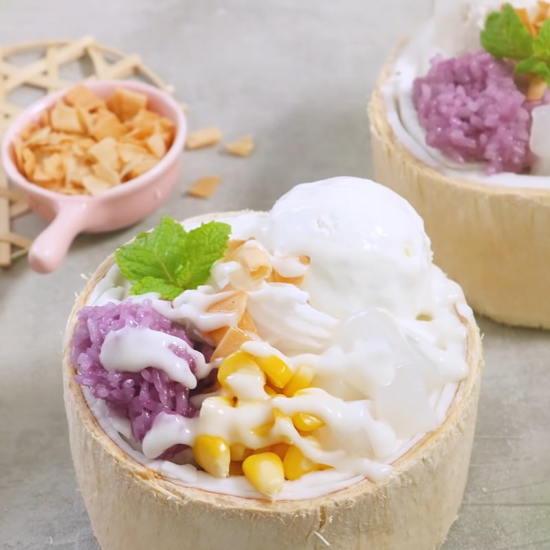 Step 5 Final Product of Thai Sticky Rice Coconut Ice Cream