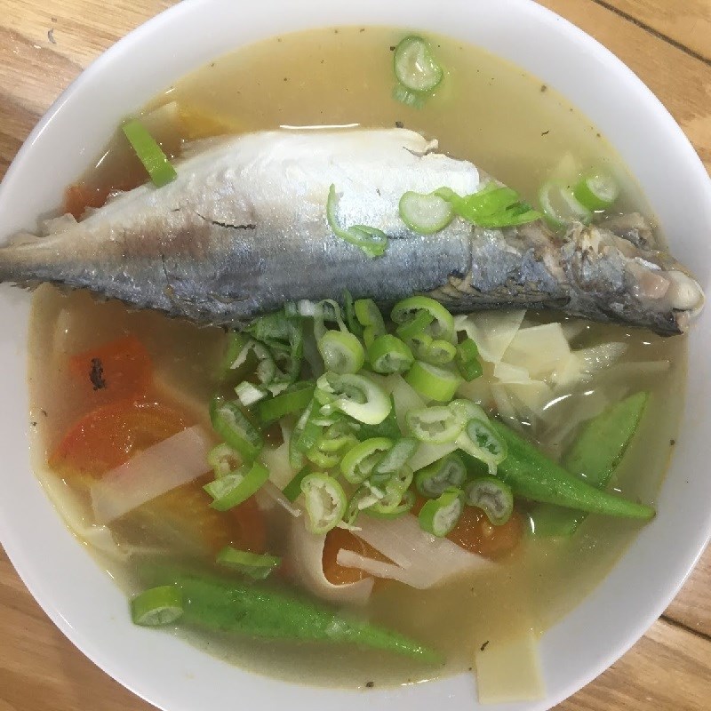 Step 4 Finished Product Sour soup with mackerel and sour bamboo shoots