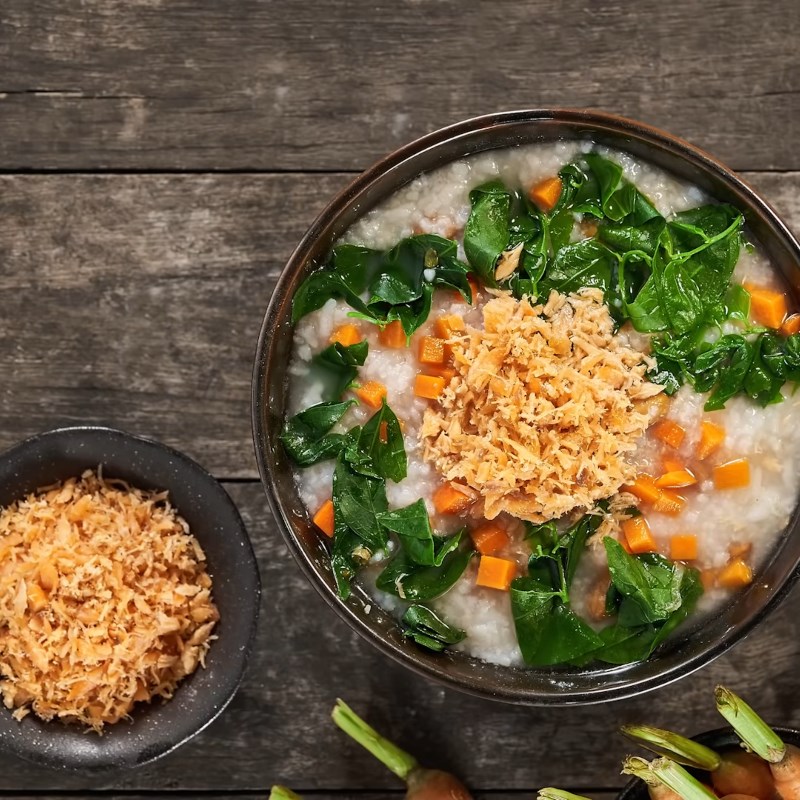 Step 5 Final product Salmon peanut porridge