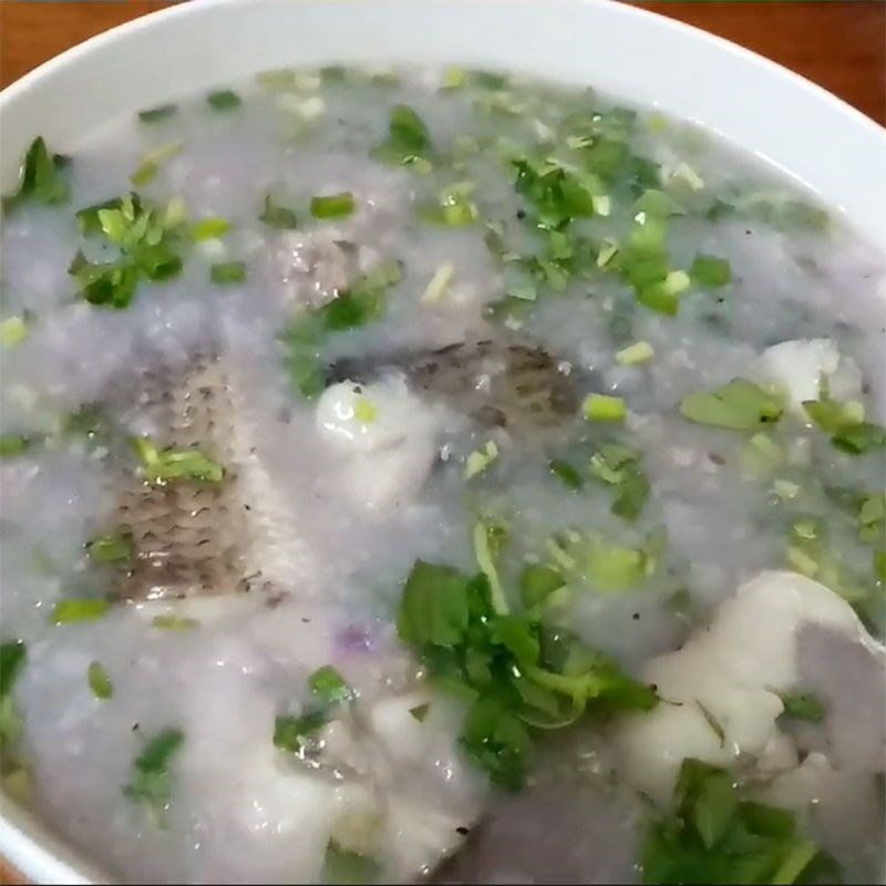 Step 4 Final product Taro soup with snakehead fish and minced meat