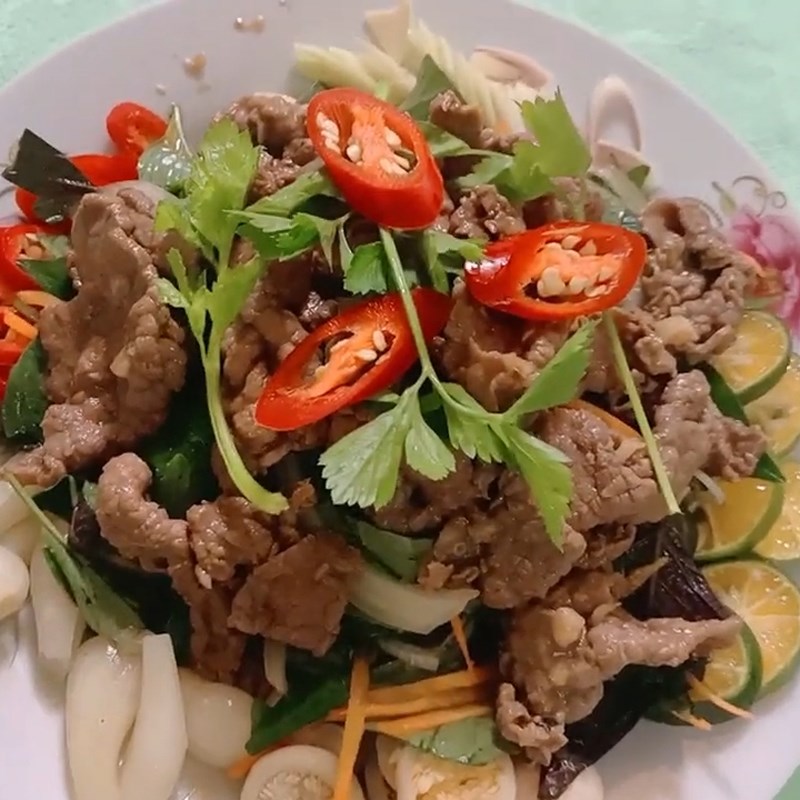 Step 6 Finished product Fresh beef salad