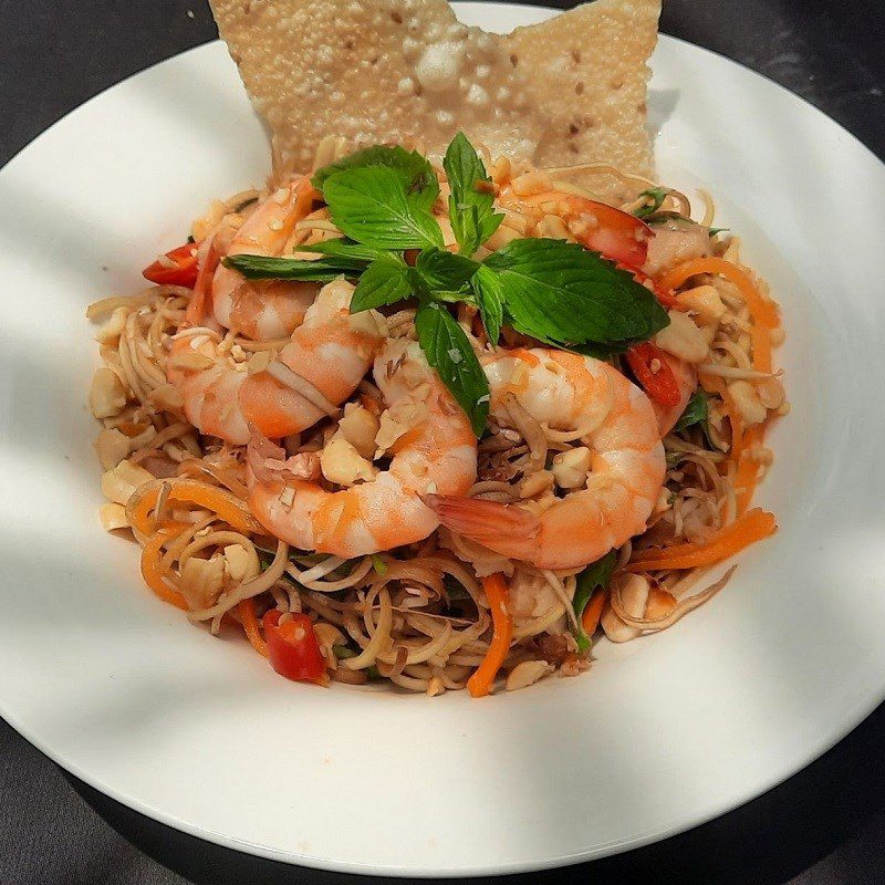 Step 4 Final Product Banana Flower Salad with Shrimp and Meat in Chili Sauce
