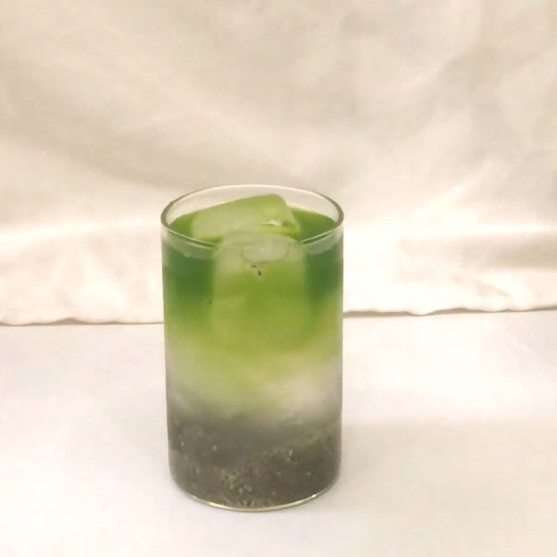 Step 4 Final Product Chia seed coconut water with pandan leaves