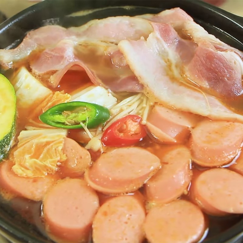 Step 5 Final Product Kimchi Sausage Hot Pot