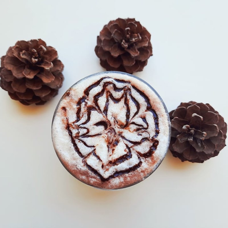 Step 4 Final product Coconut milk cocoa crushed ice