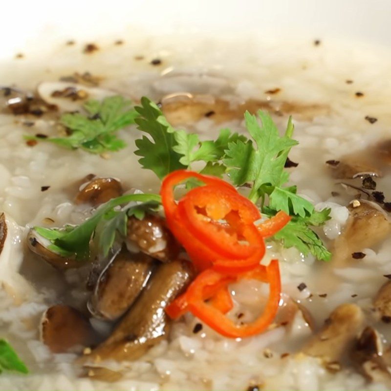 Step 4 Finished product of Tram mushroom porridge
