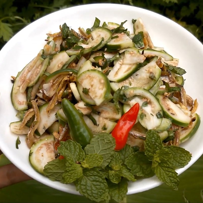 Step 4 Final product Bitter eggplant salad with dried fish