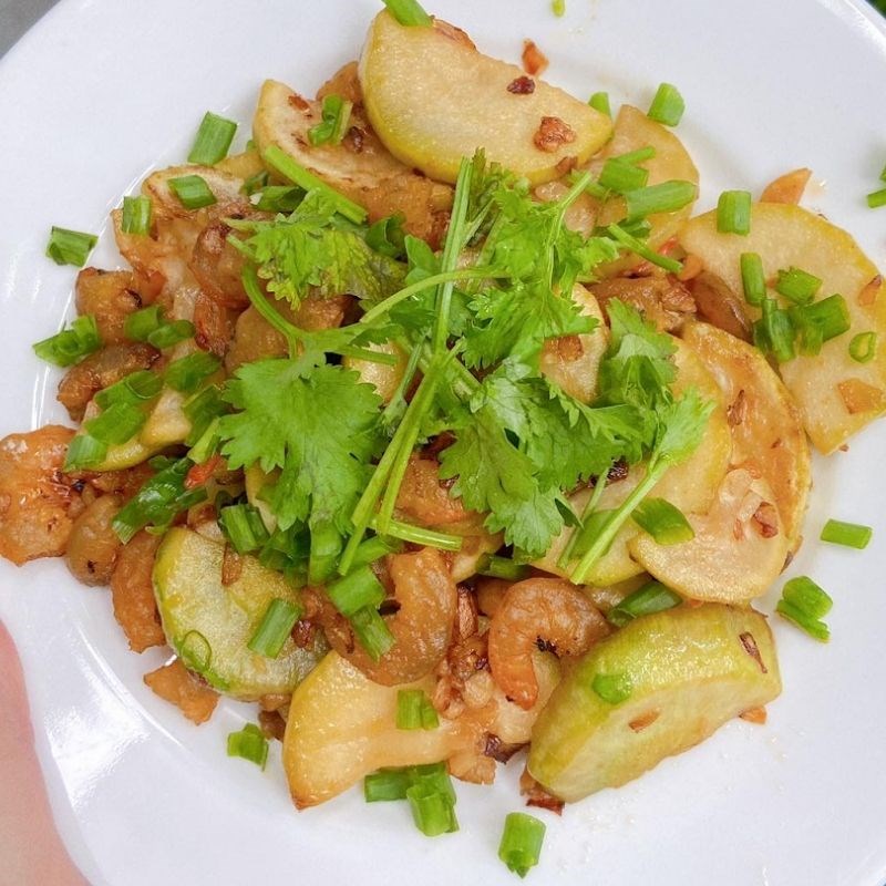 Step 3 Final Product Stir-fried Bottle Gourd with Dried Shrimp